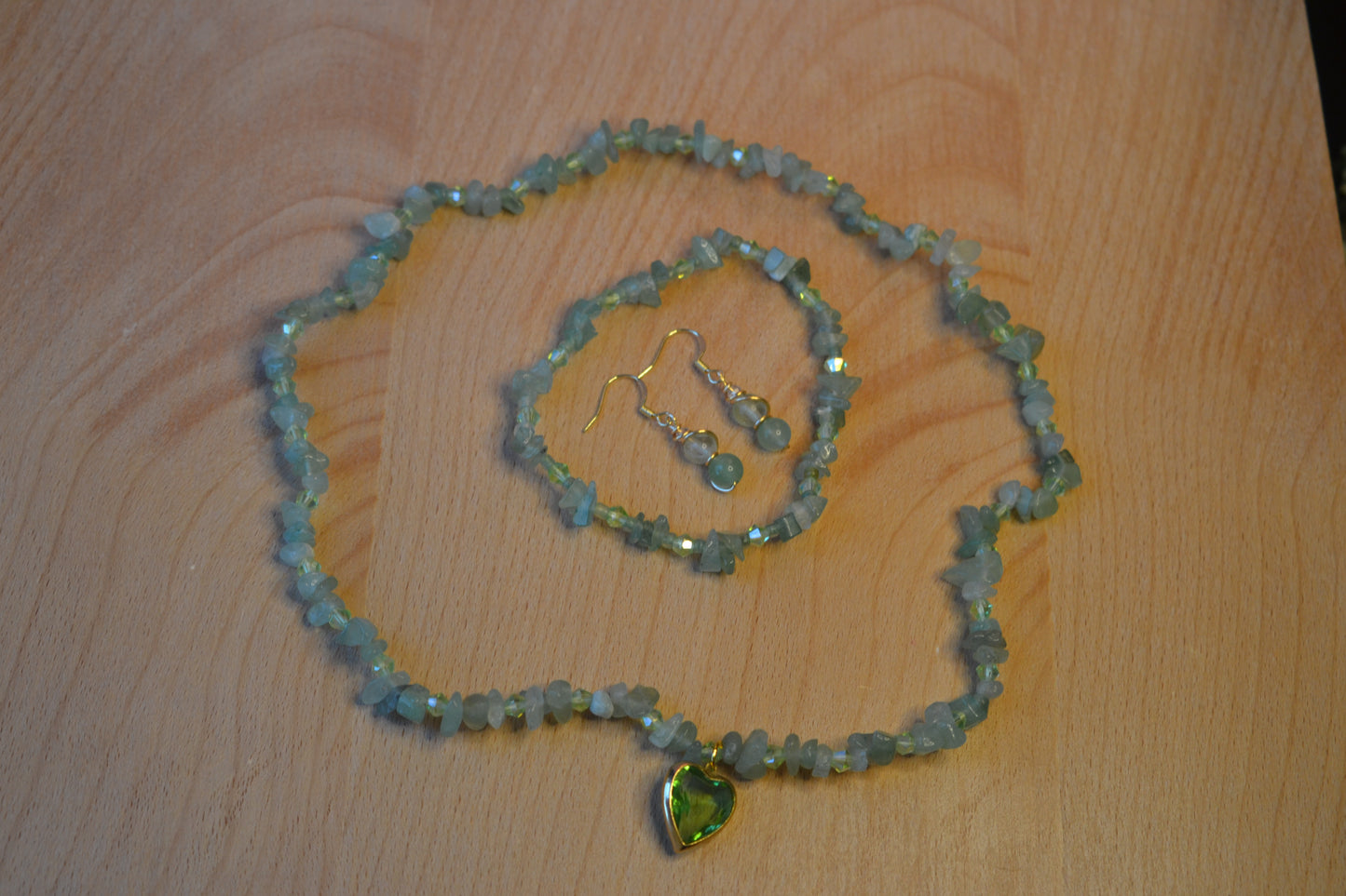 Fluorite & Aventurine Chip Set – Heart Clarity & Grounded Glow (3-Piece Jewelry Set)