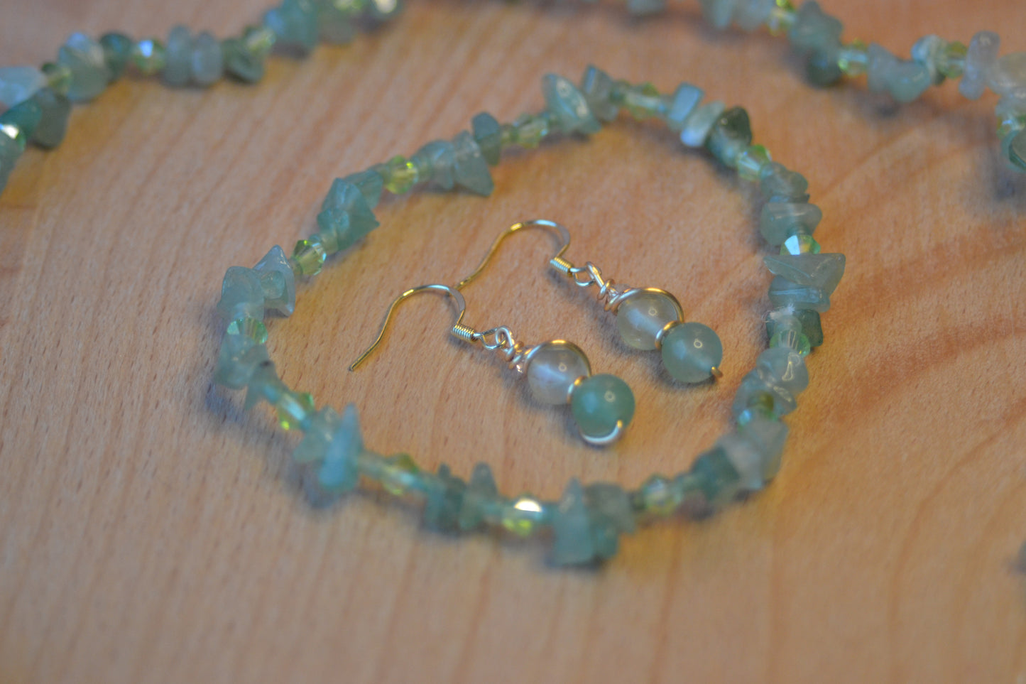 Fluorite & Aventurine Chip Set – Heart Clarity & Grounded Glow (3-Piece Jewelry Set)