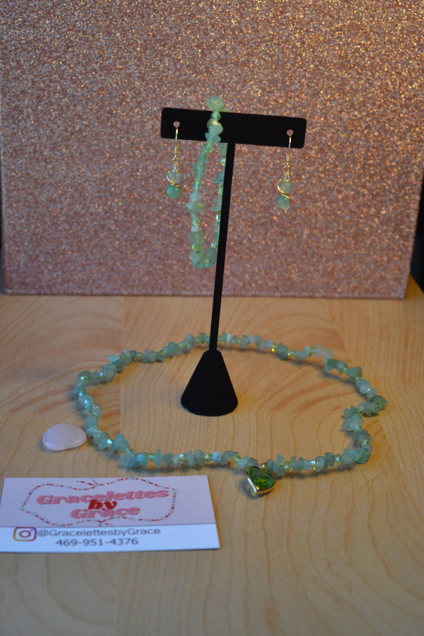 Fluorite & Aventurine Chip Set – Heart Clarity & Grounded Glow (3-Piece Jewelry Set)