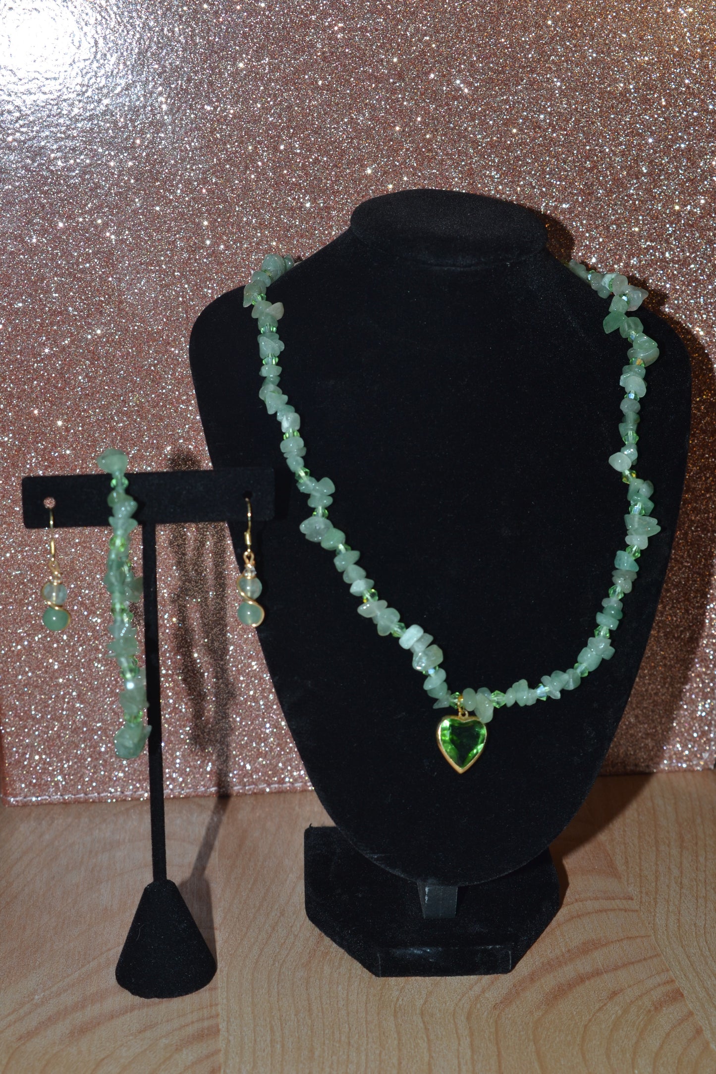 Fluorite & Aventurine Chip Set – Heart Clarity & Grounded Glow (3-Piece Jewelry Set)