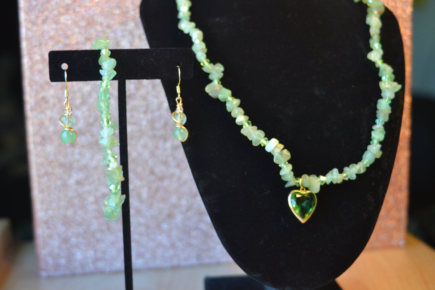 Fluorite & Aventurine Chip Set – Heart Clarity & Grounded Glow (3-Piece Jewelry Set)