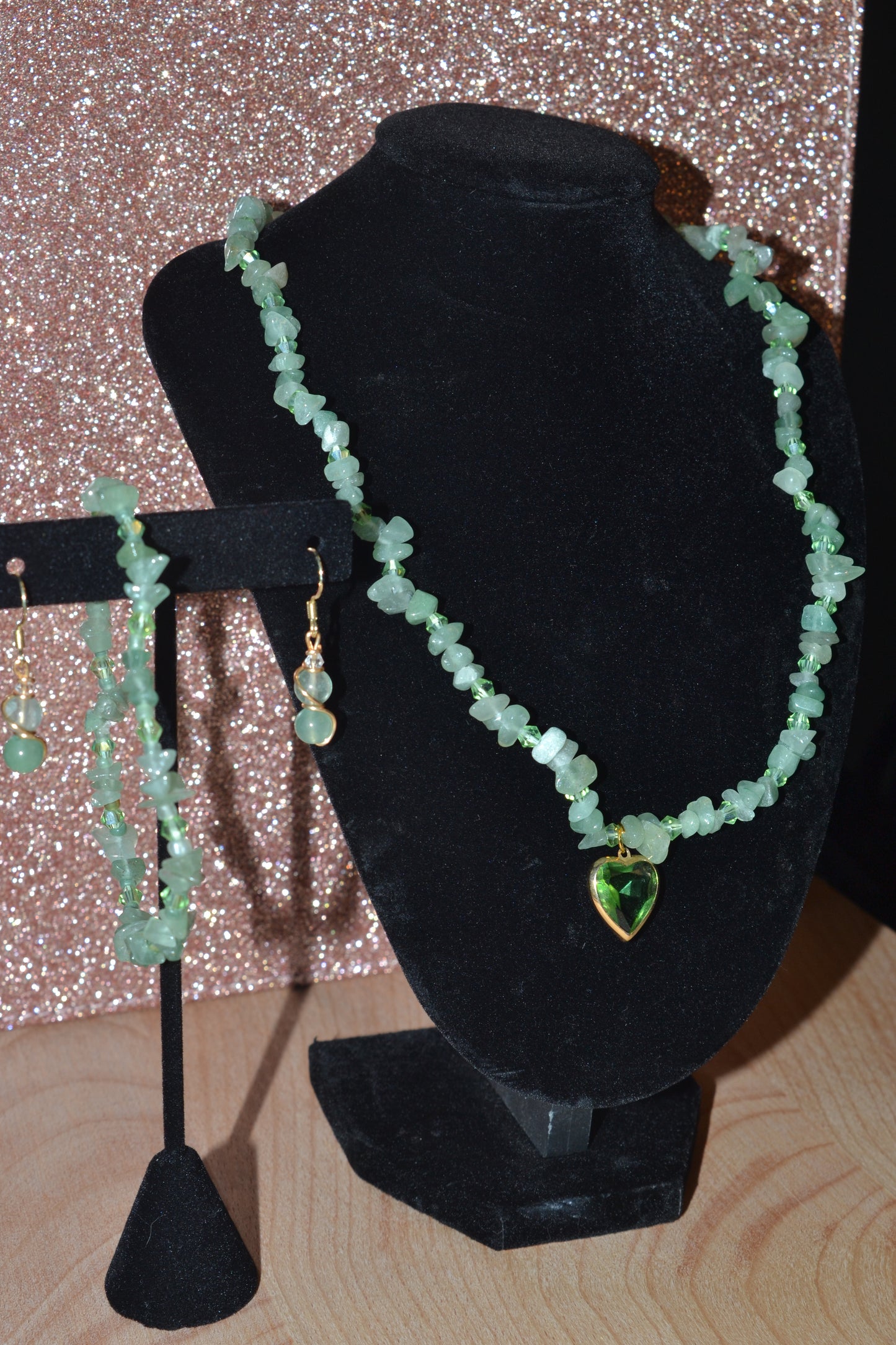 Fluorite & Aventurine Chip Set – Heart Clarity & Grounded Glow (3-Piece Jewelry Set)