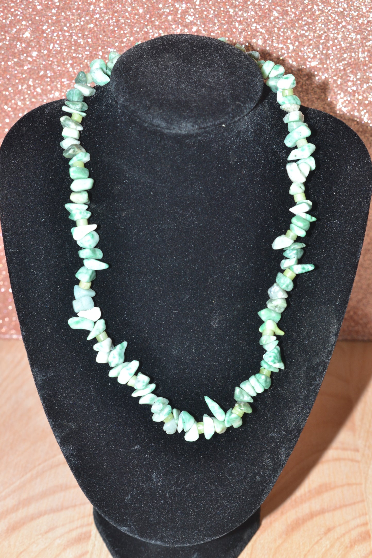 Spotted Green Jasper & Jade Choker β Masculine Grounding & Warrior Energy (16")