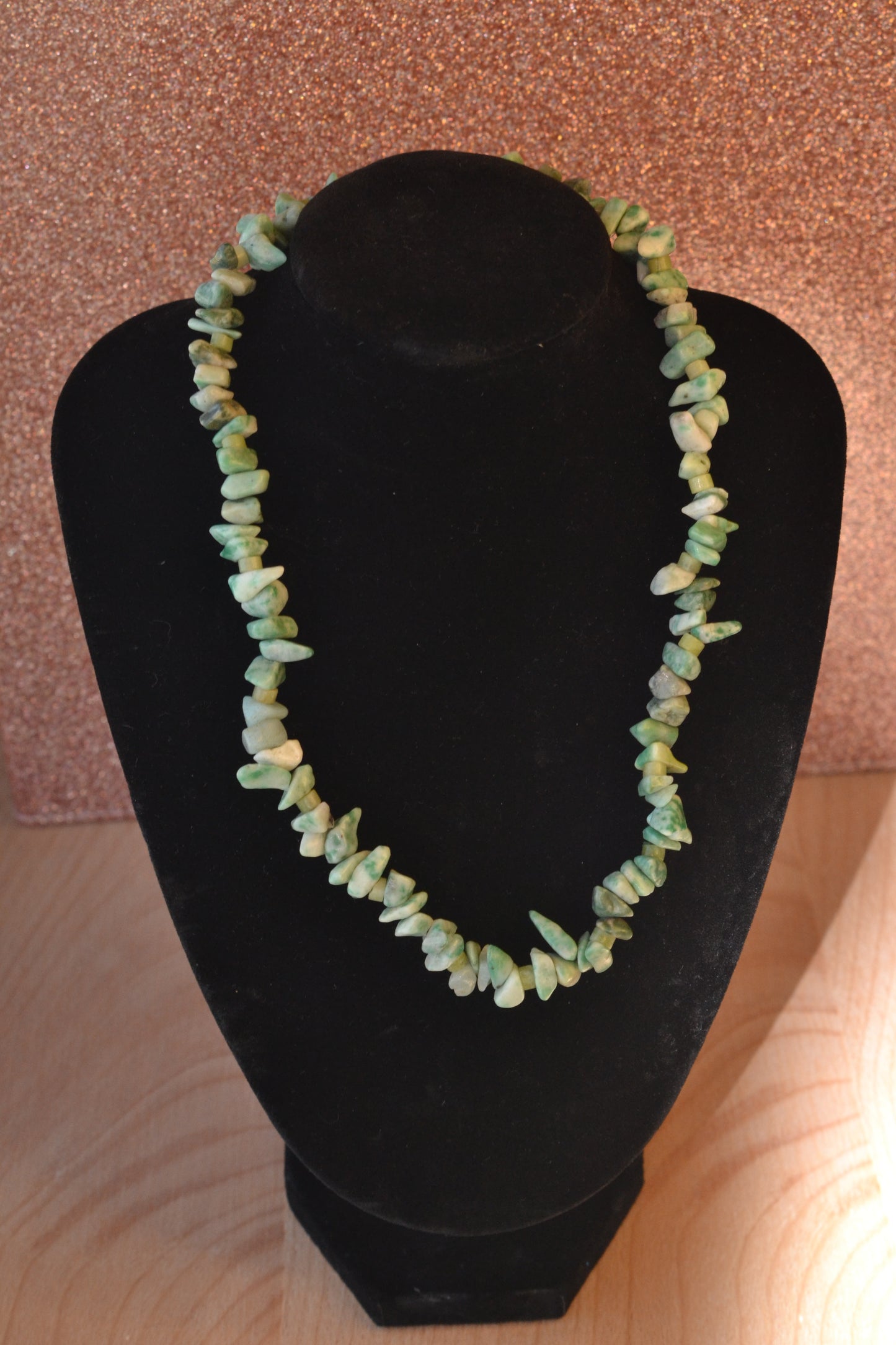 Spotted Green Jasper & Jade Choker β Masculine Grounding & Warrior Energy (16")