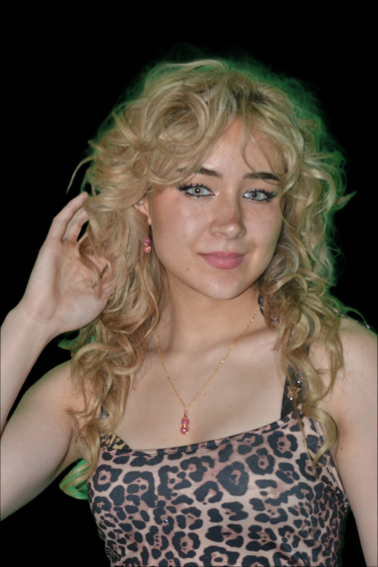 Pink Jade & Gold Set – Heart-Centered Confidence & Grace (925 Necklace + Earrings)