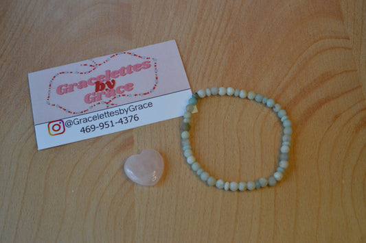 Delicate Raw Unpolished Amazonite Bracelet – Calm & Courage