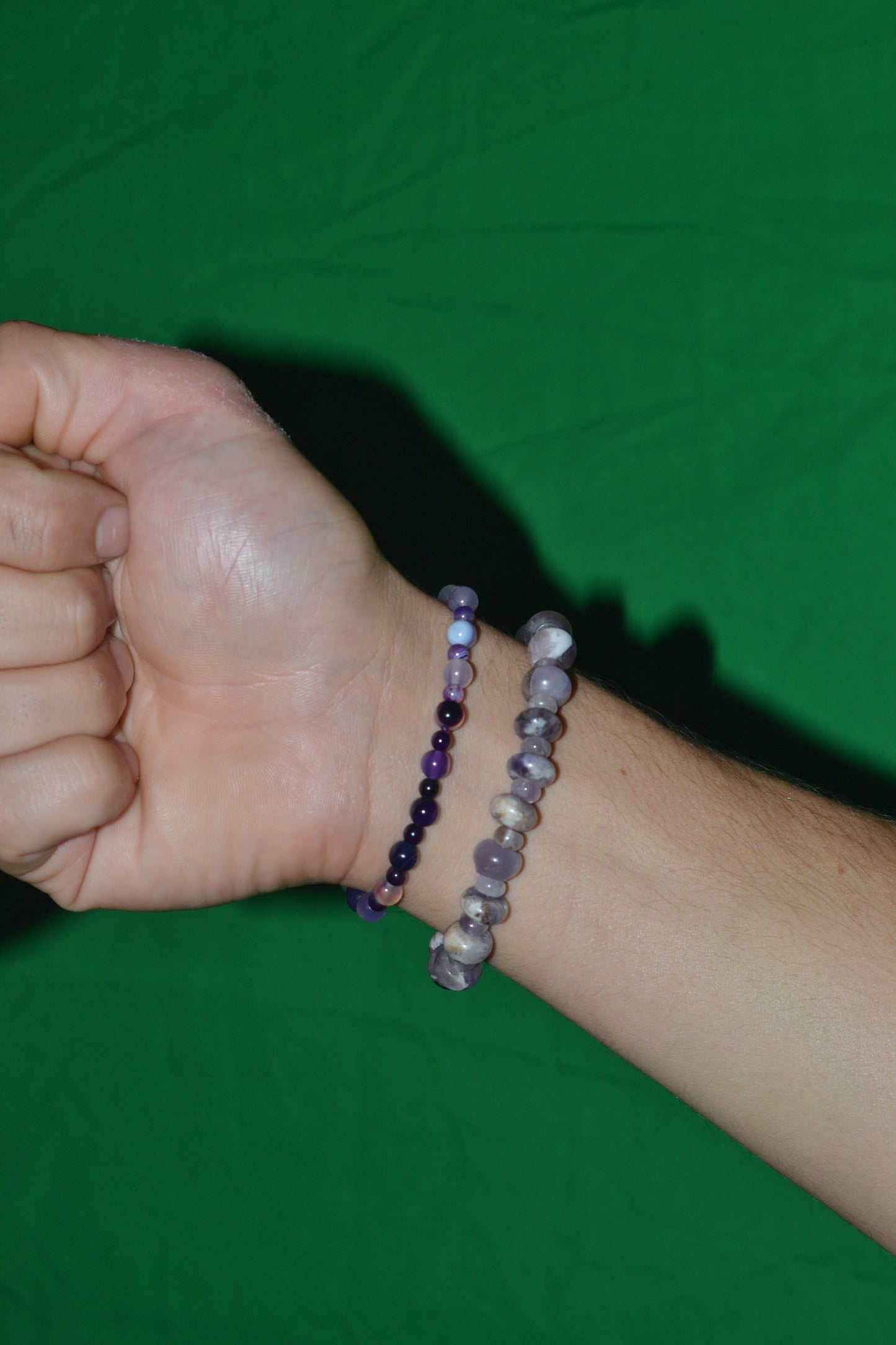 Amethyst Rondelle Bracelet – Peace, Protection & Intuition (8mm & 4mm)