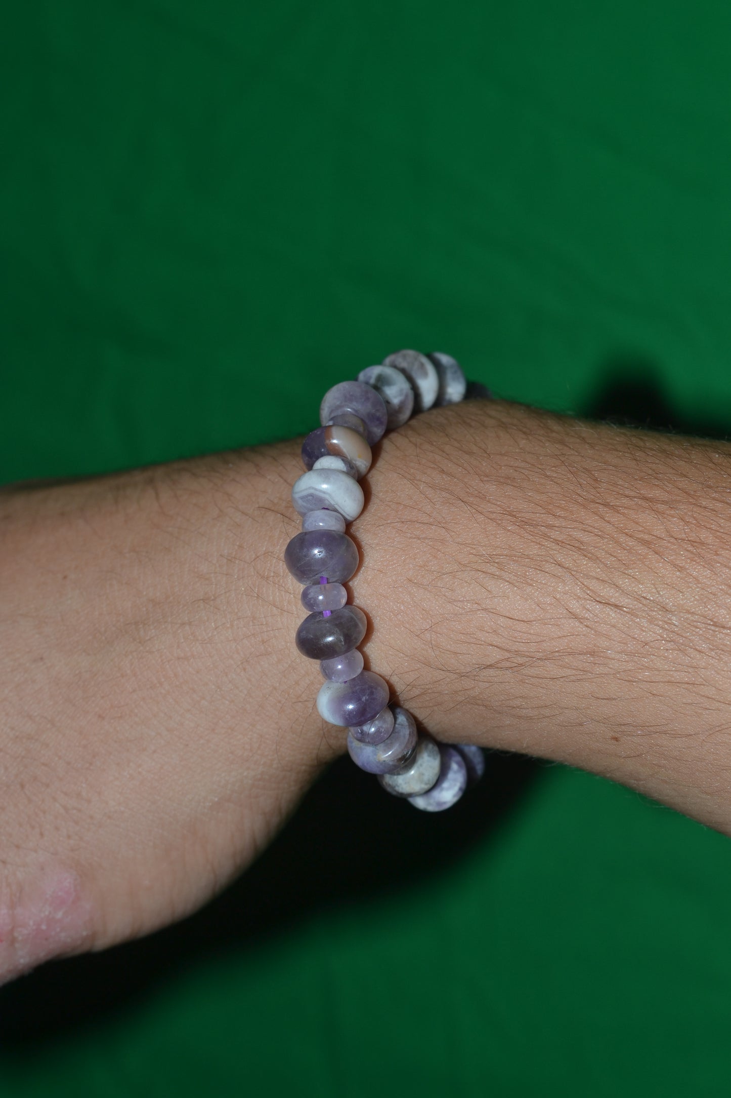 Amethyst Rondelle Bracelet – Peace, Protection & Intuition (8mm & 4mm)