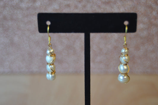 4-Tier Freshwater Pearl Earrings