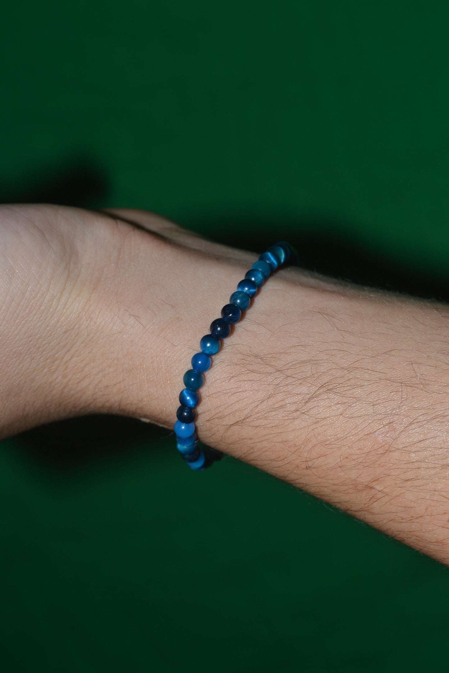 Blue Tiger’s Eye & Aquamarine Heart Bracelet – Strength, Clarity & Intuition