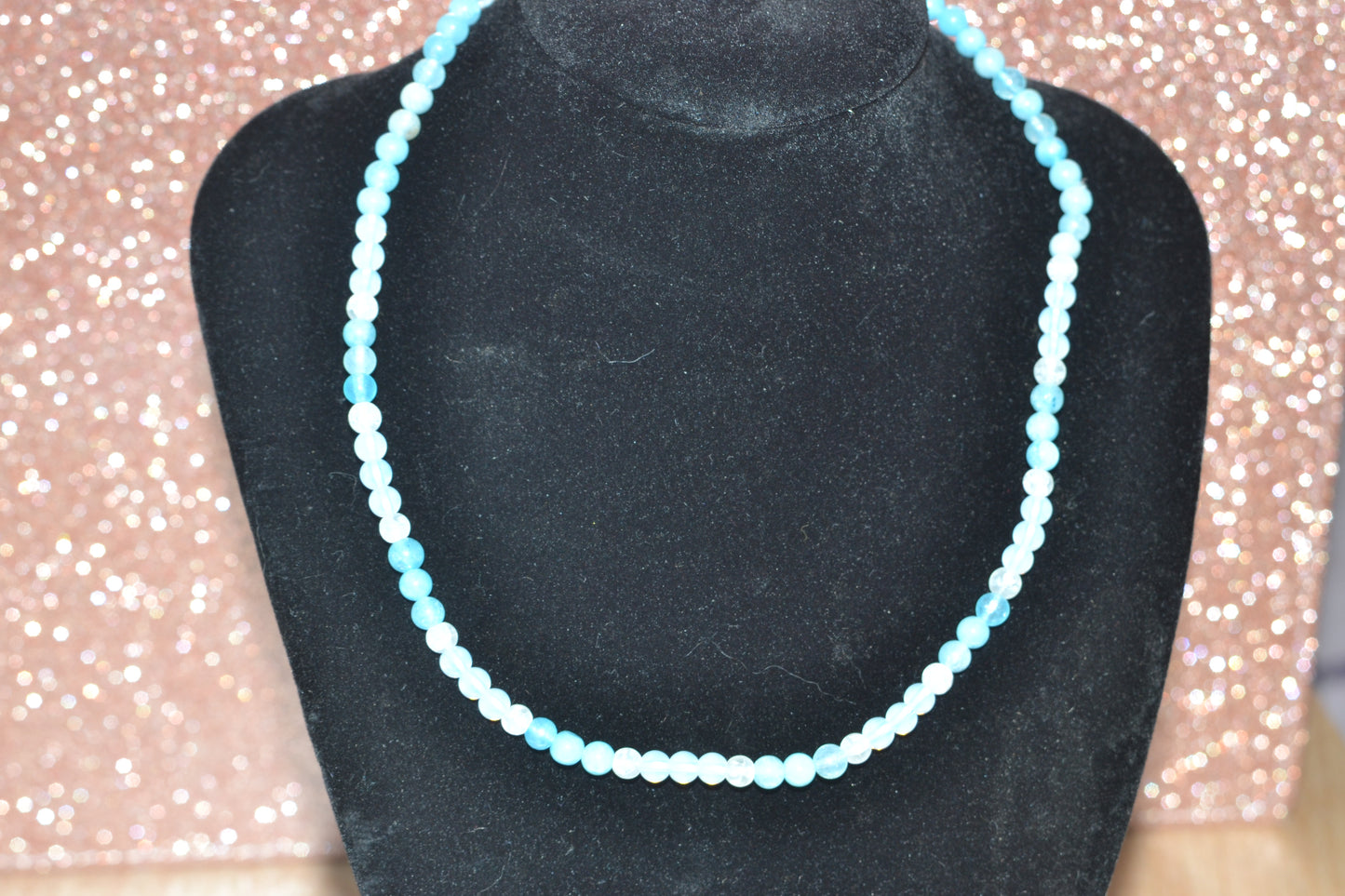 Aquamarine, Quartz & Opalite Choker – Soothing Clarity & Flow (14”)