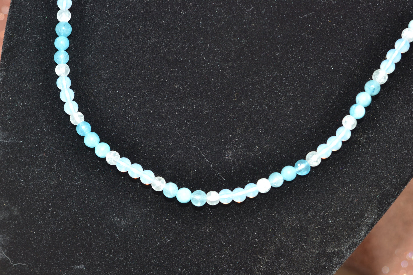 Aquamarine, Quartz & Opalite Choker – Soothing Clarity & Flow (14”)