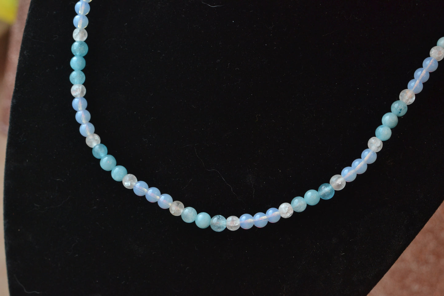 Aquamarine, Quartz & Opalite Choker – Soothing Clarity & Flow (14”)
