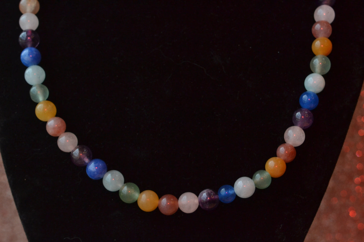 Delicate Rainbow Crystal Choker – Rose Quartz, Aquamarine, Amethyst & More (16”)