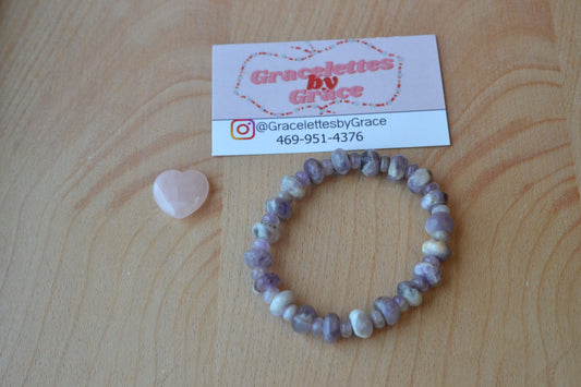 Amethyst Rondelle Bracelet – Peace, Protection & Intuition (8mm & 4mm)