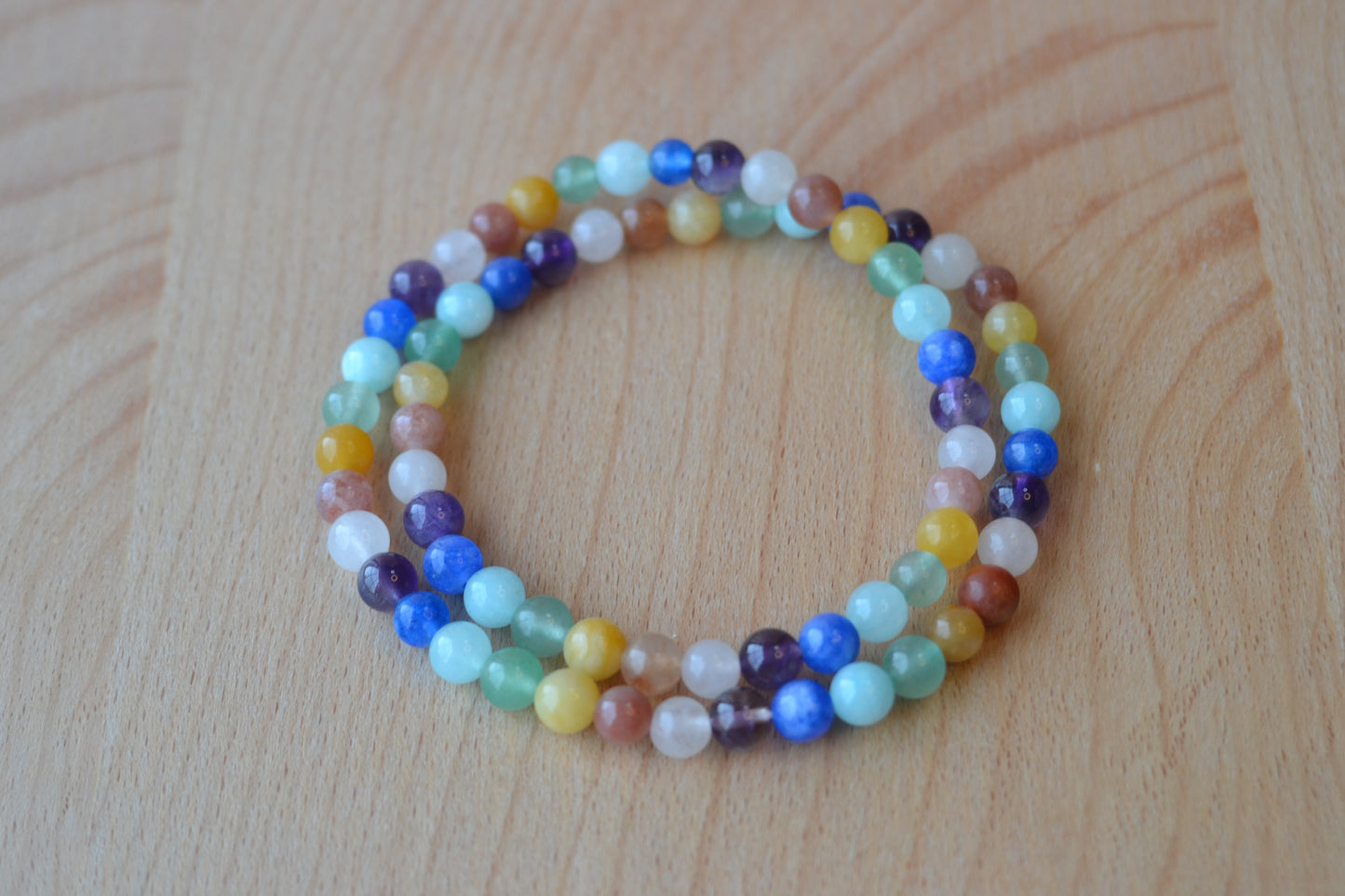 Delicate Rainbow Crystal Choker – Rose Quartz, Aquamarine, Amethyst & More (16”)
