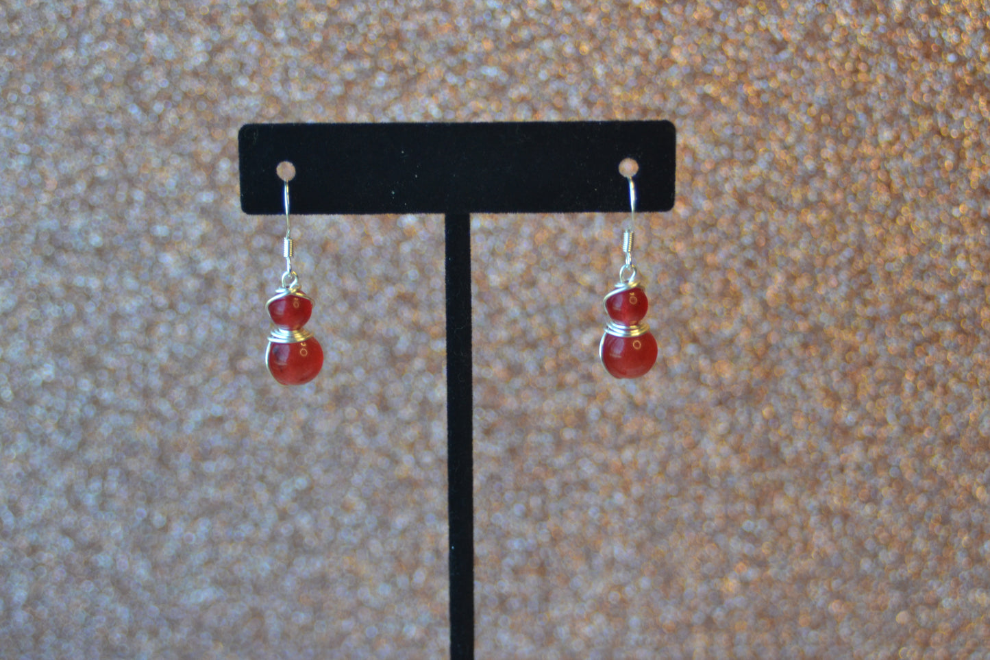 Cherry Quartz Earrings – Graceful Clarity in Silver