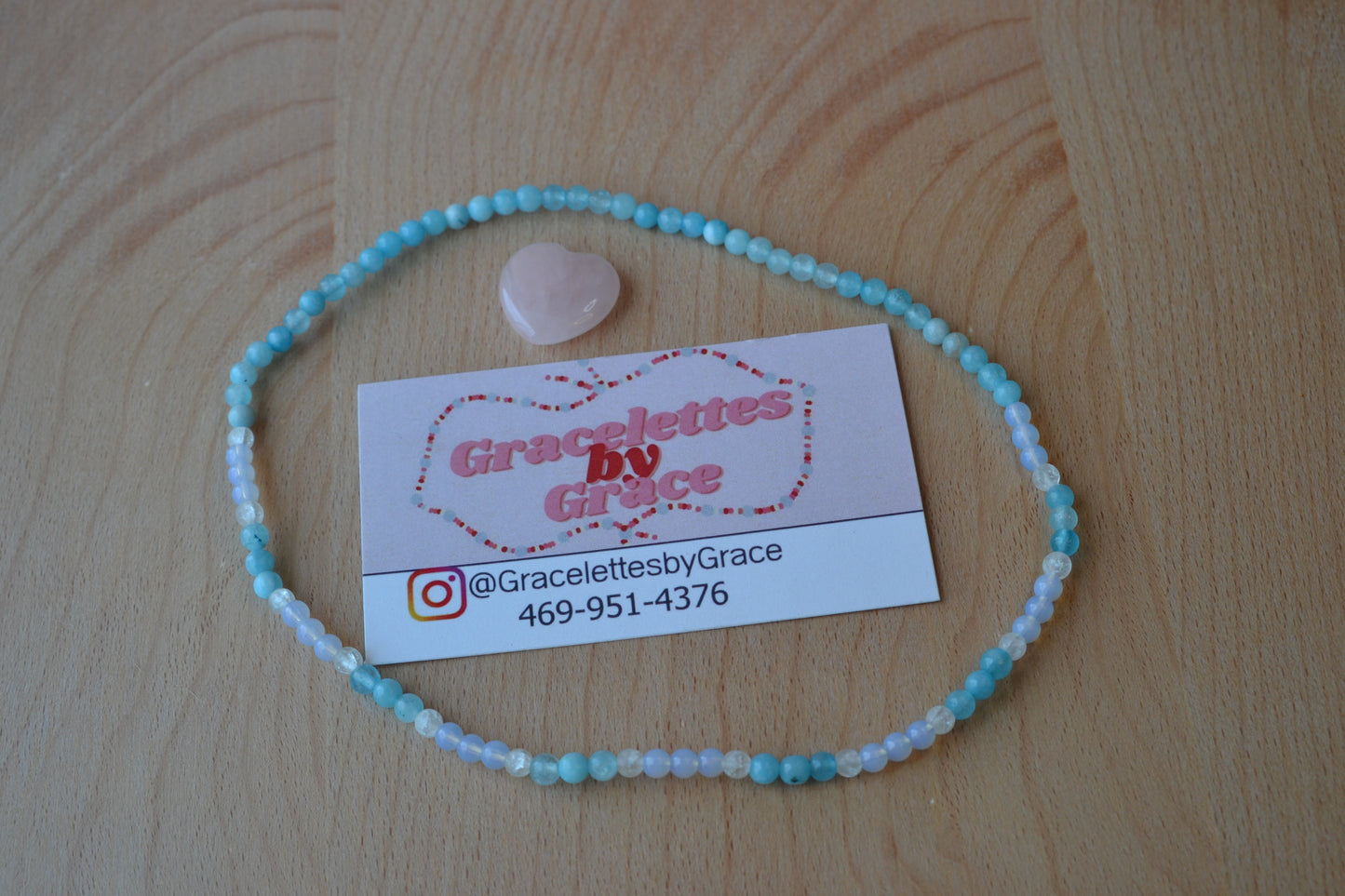 Aquamarine, Quartz & Opalite Choker – Soothing Clarity & Flow (14”)