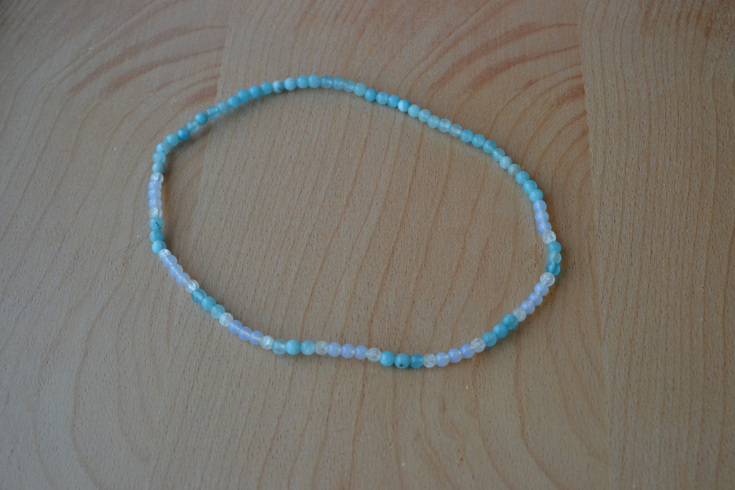 Aquamarine, Quartz & Opalite Choker – Soothing Clarity & Flow (14”)