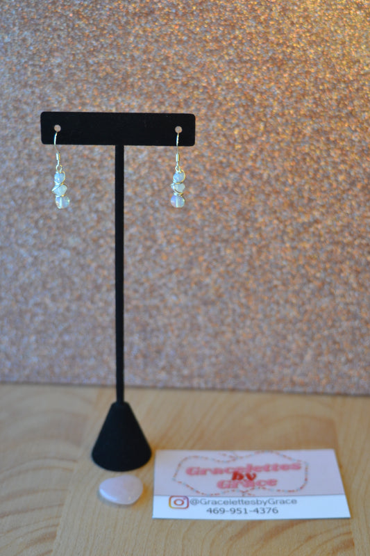 Opalite Tiered Earrings in Sterling Silver