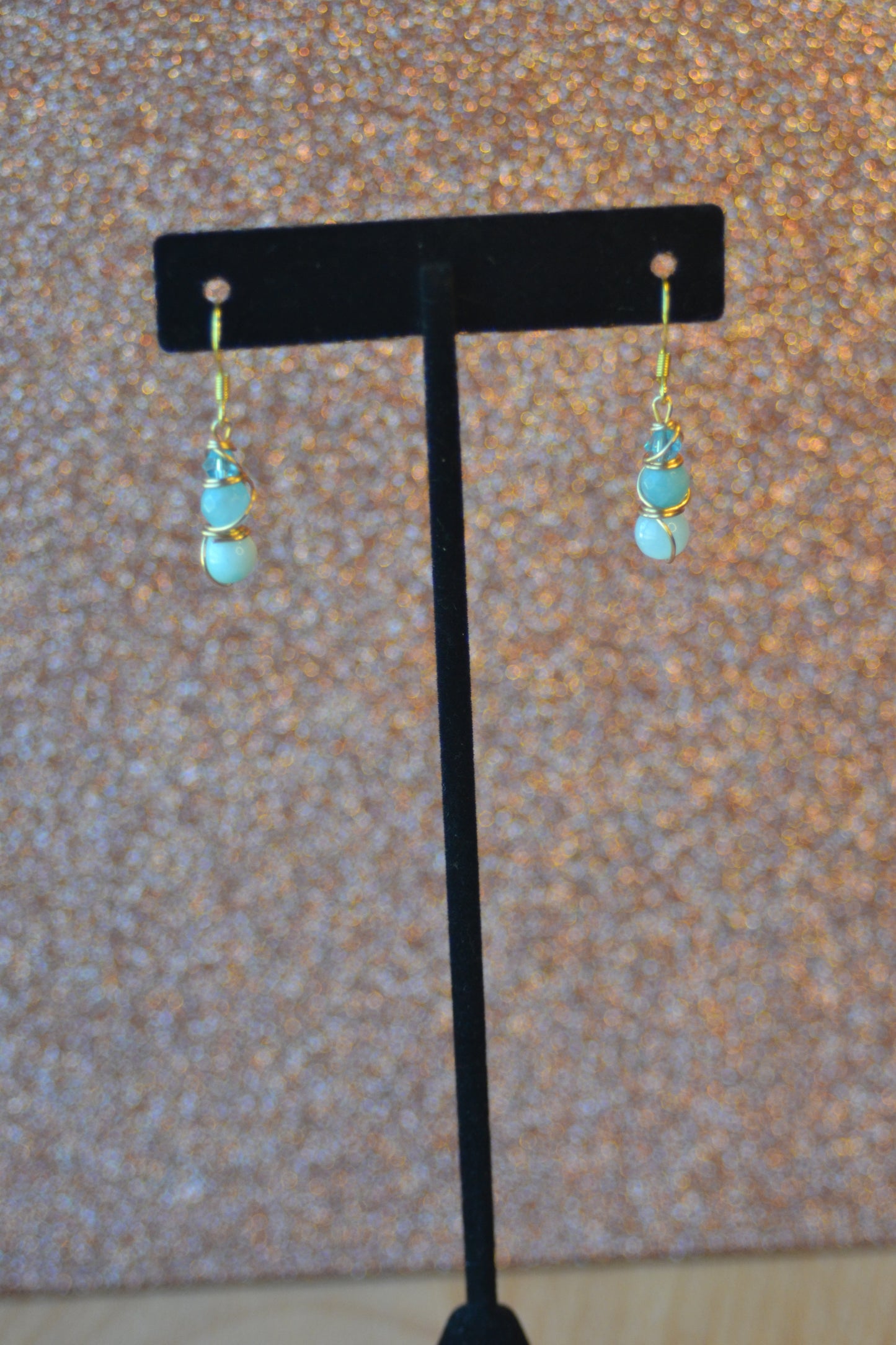 Aquamarine Tiered Earrings – Serenity in Gold (1.25")