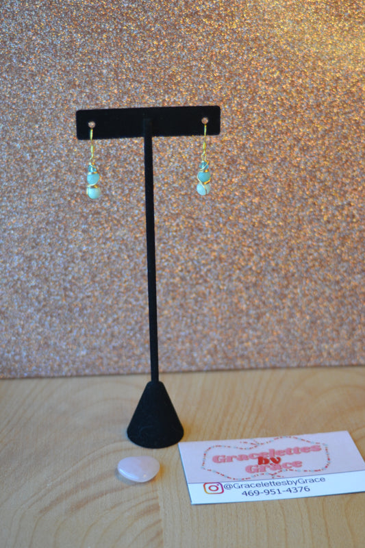 Aquamarine Tiered Earrings – Serenity in Gold (1.25")