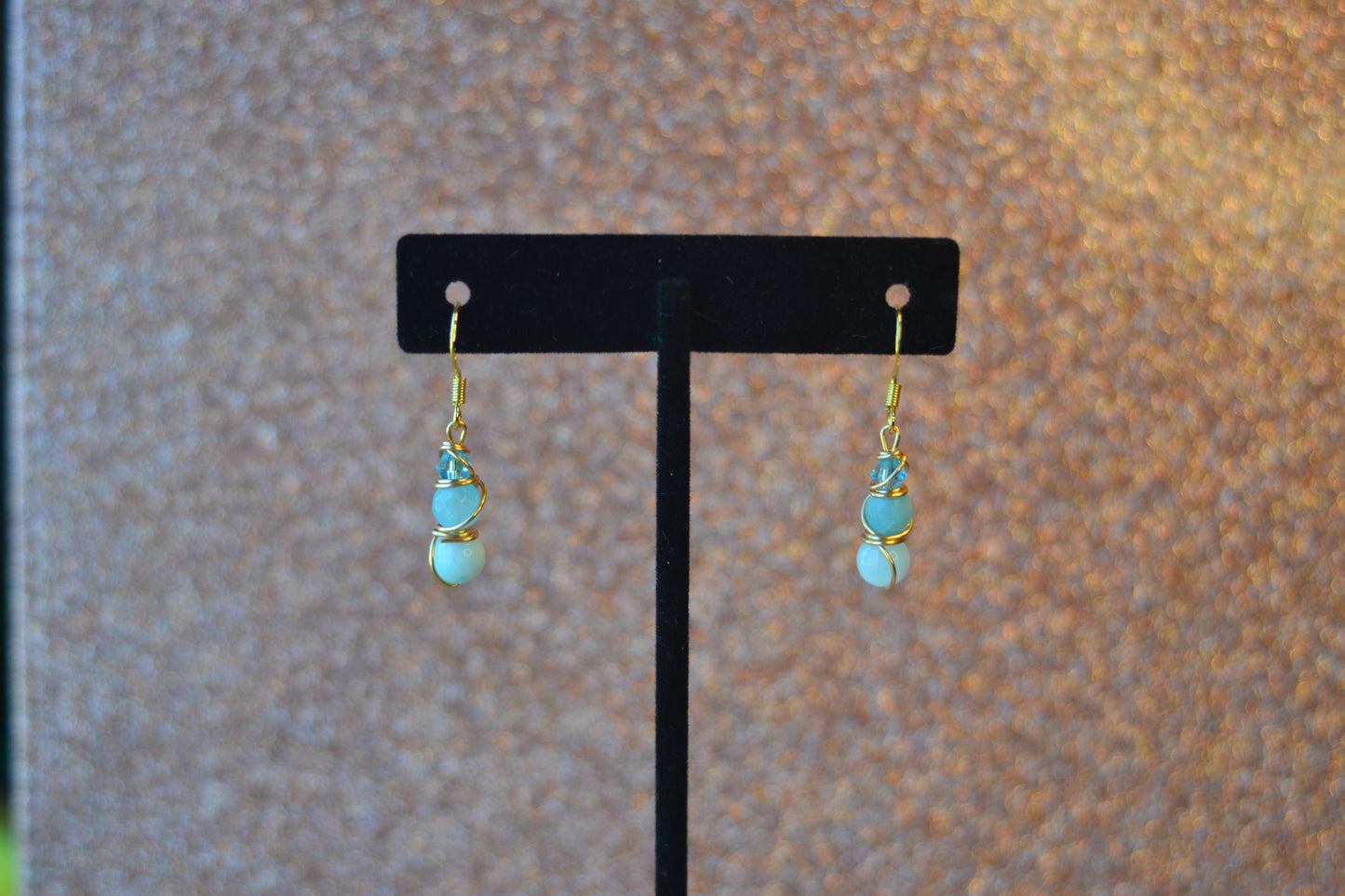 Aquamarine Tiered Earrings – Serenity in Gold (1.25")