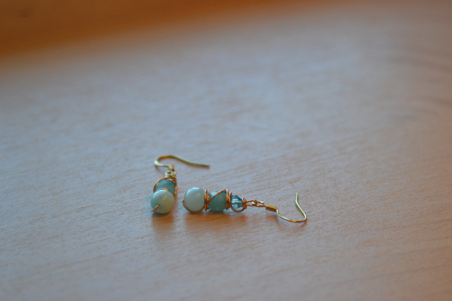 Aquamarine Tiered Earrings – Serenity in Gold (1.25")
