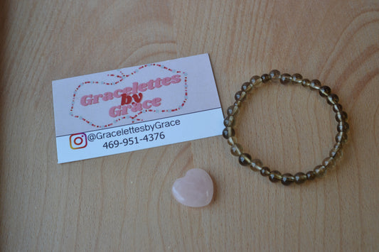 Smoky Quartz Bracelet – Subtle Grounding & Protection (4mm + 2mm)