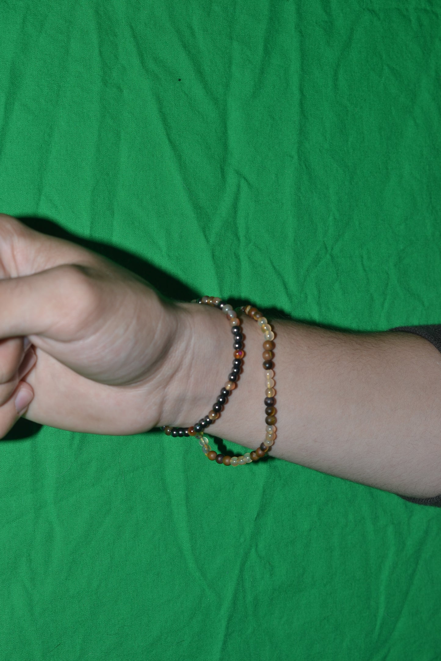 Hematite & Yellow Agate Bracelet – Grounded Joy & Mental Clarity (2mm)