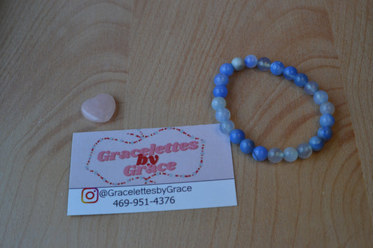 Blue Lace Agate Bracelet – Gentle Masculine Energy & Emotional Clarity