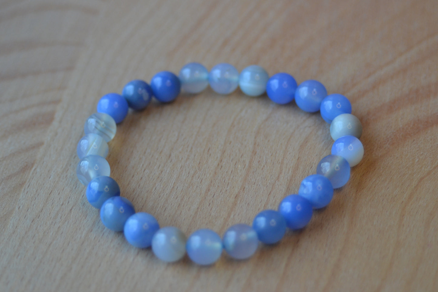 Blue Lace Agate Bracelet – Gentle Masculine Energy & Emotional Clarity