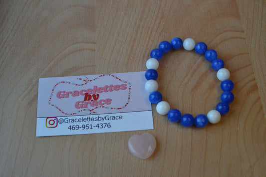 Blue Jasper & Milky Quartz Bracelet – Grounded Ocean Energy