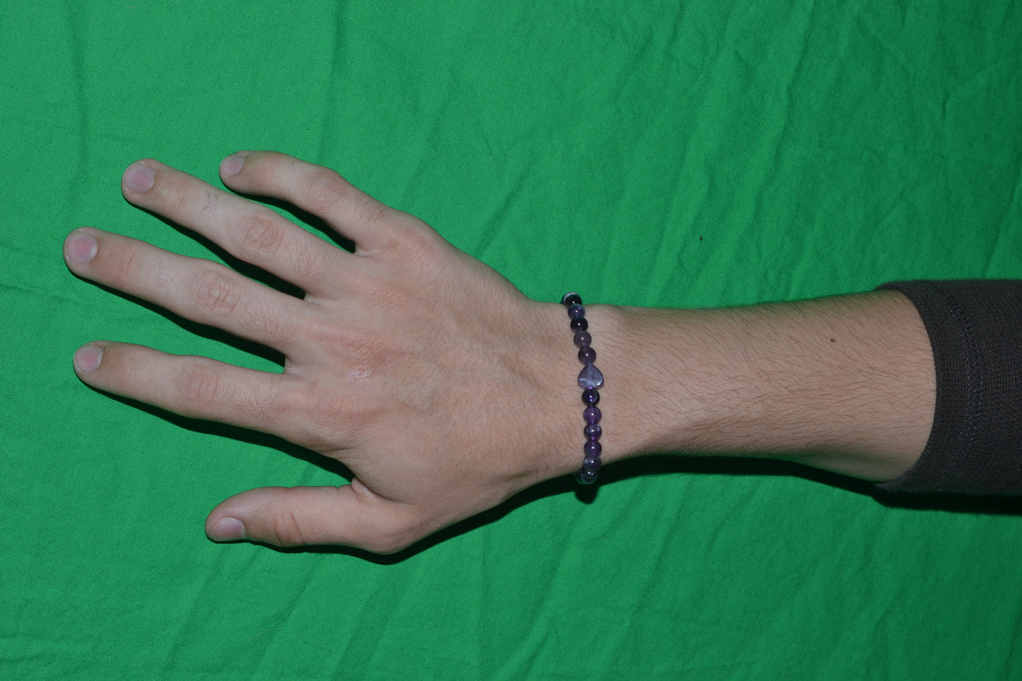Amethyst Accent Bracelet – Rhythmic Rondelles & Heart of Love