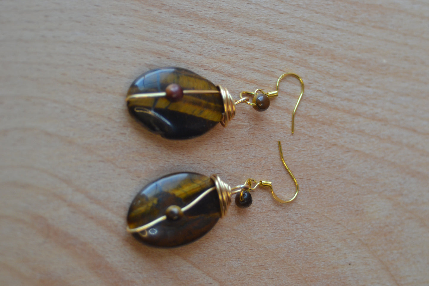 š
Oval Tigerās Eye Earrings ā āGolden Gazeā