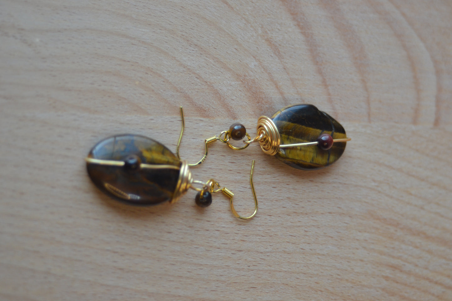 š
Oval Tigerās Eye Earrings ā āGolden Gazeā