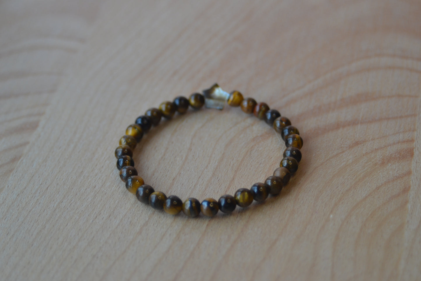 Tiger’s Eye & Mother of Pearl Star Bracelet – Courage, Balance & Celestial Grounding