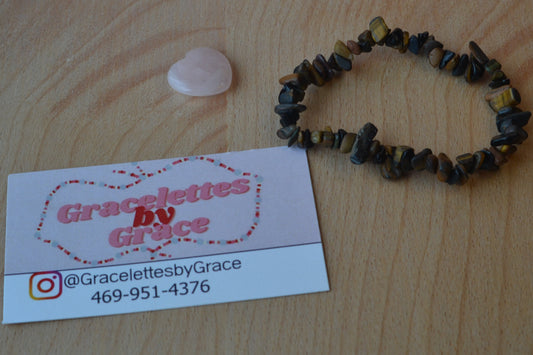 Raw Onyx & Tiger’s Eye Chip Bracelet – Protection, Power & Grounded Strength