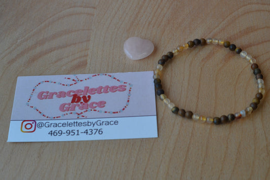 Yellow Agate & Yellow Tiger’s Eye Bracelet – Confidence, Radiance & Inner Power (2mm)