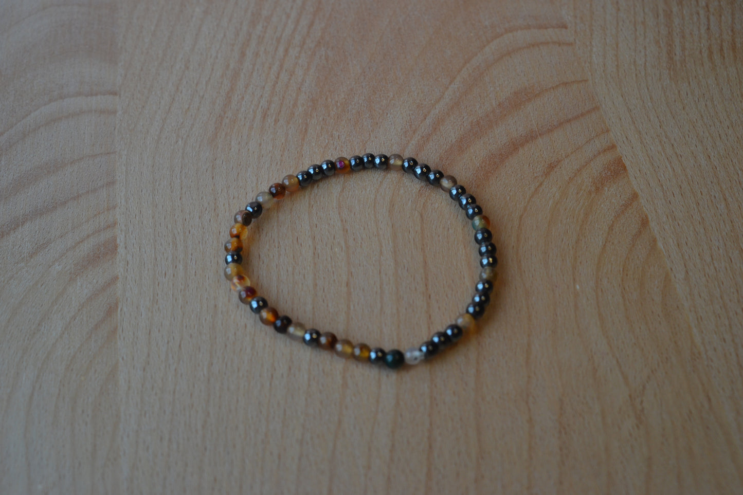 Hematite & Yellow Agate Bracelet – Grounded Joy & Mental Clarity (2mm)