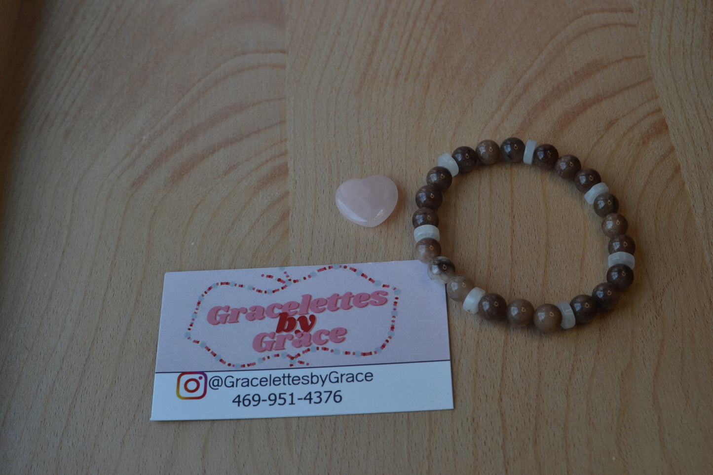 Chiastolite & Quartz Bracelet – Protection, Balance & Spiritual Clarity (6mm)