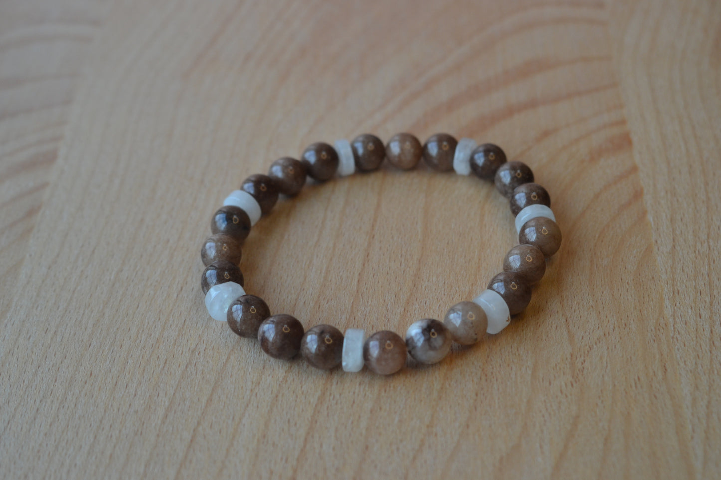 Chiastolite & Quartz Bracelet – Protection, Balance & Spiritual Clarity (6mm)