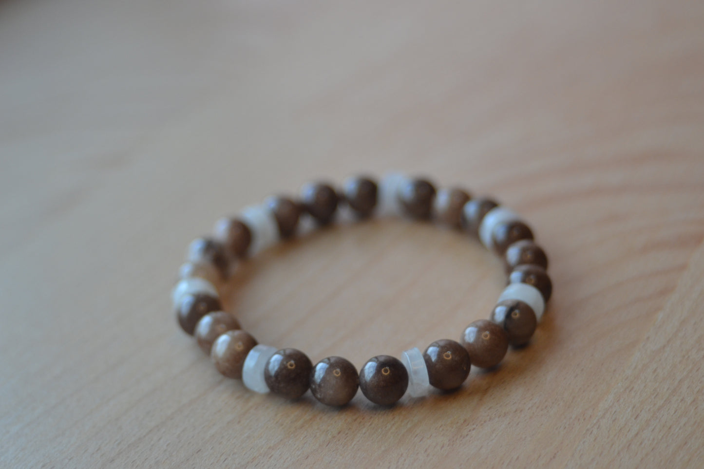 Chiastolite & Quartz Bracelet – Protection, Balance & Spiritual Clarity (6mm)