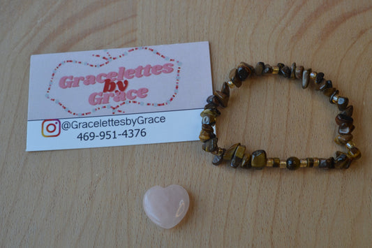 Tiger’s Eye Chip Bracelet – Grounding & Confidence in Natural Form