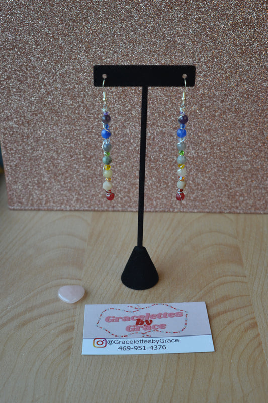 🌈 Chakra Alignment Earrings – “Celestial Flow”