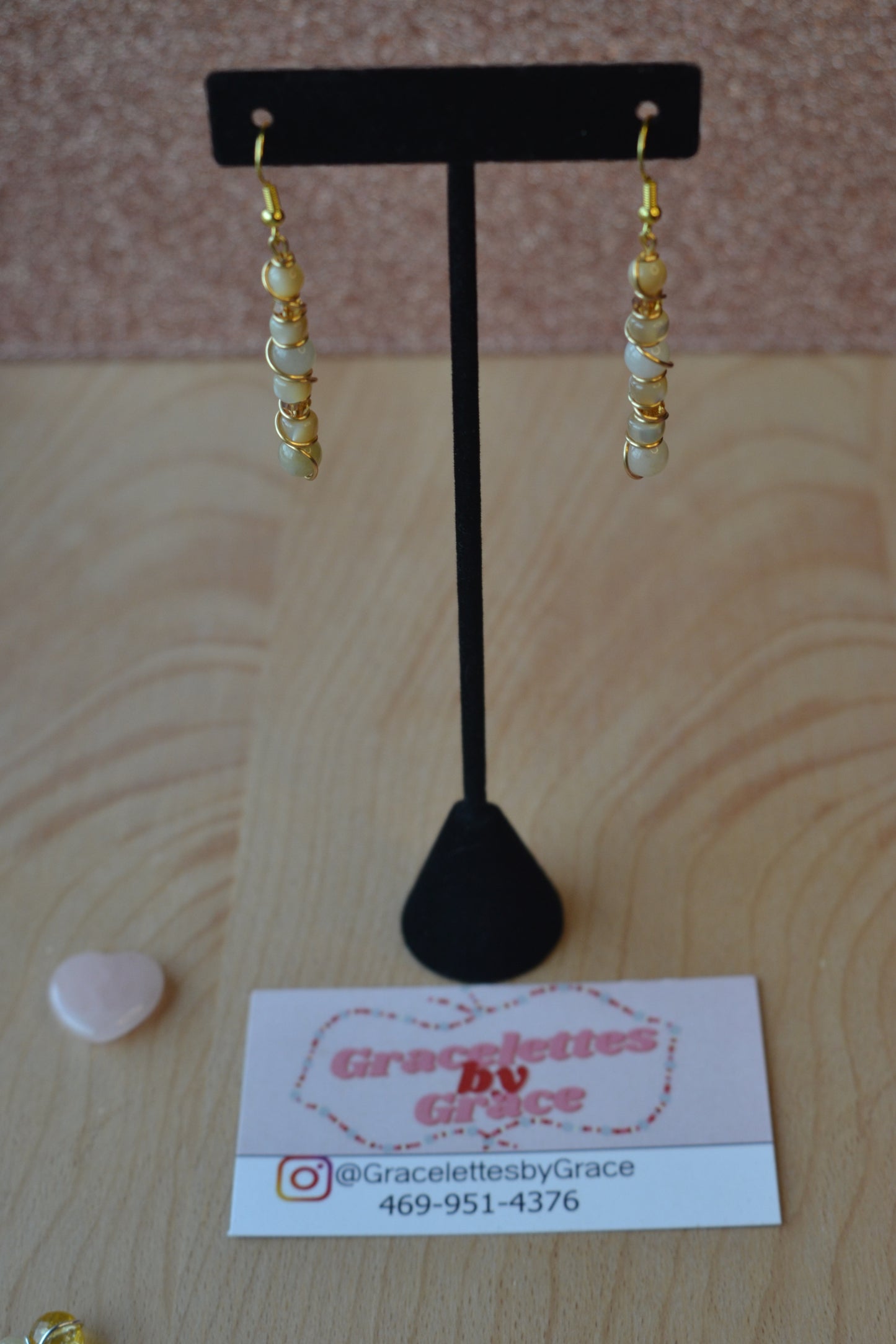 🌞 Citrine & Mother of Pearl Gracelettes Set – “Sunlit Serenity”