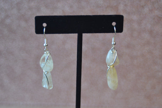 ✨ Two-Tier Citrine Earrings – “Sunbeam Glow”
