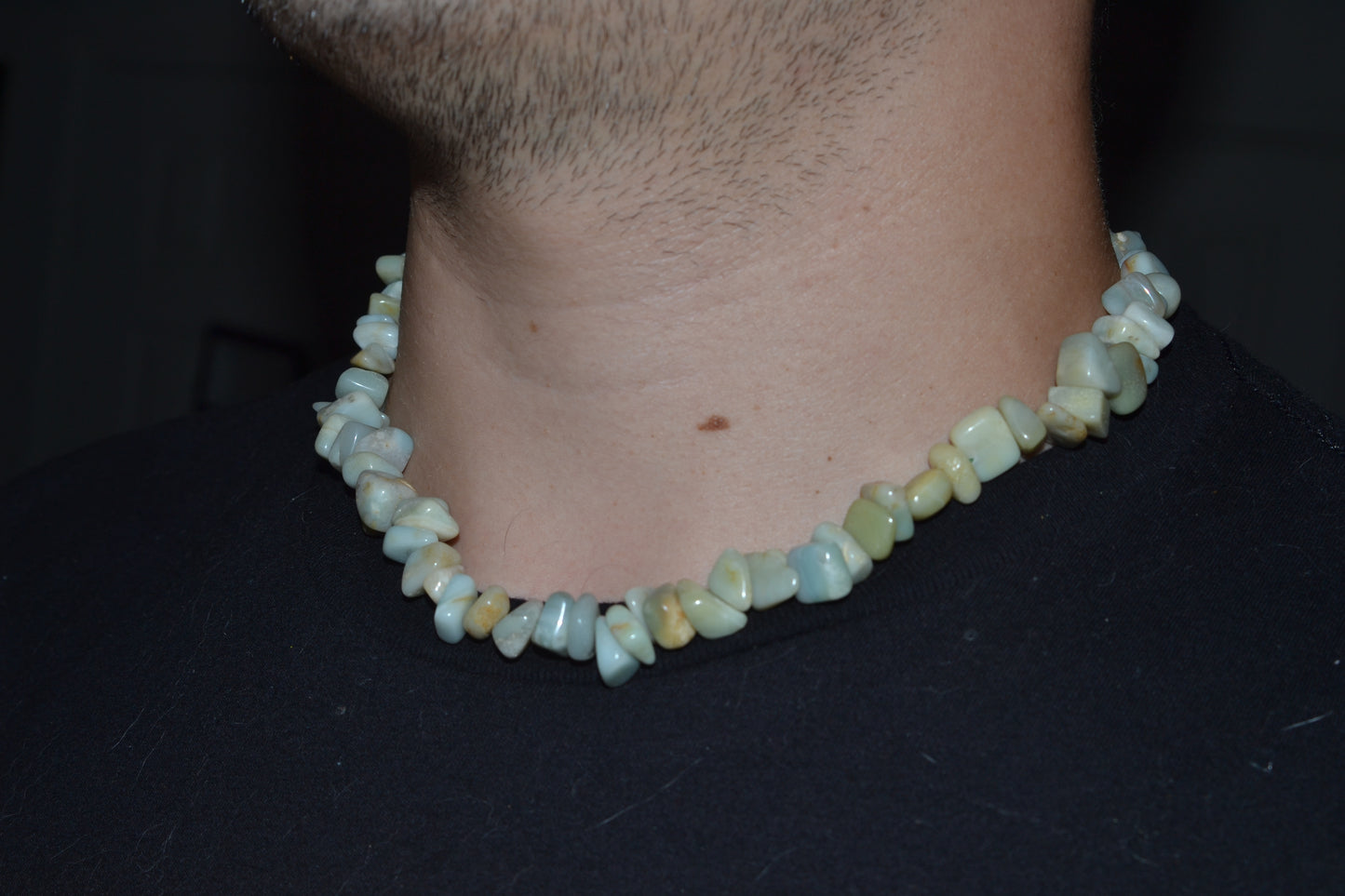 Chunky Amazonite Choker – Truth, Boundaries & Ocean Power (18")