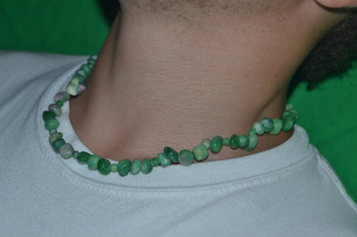 Raw Jade Choker & Bracelet Set – Wild Heart Energy & Earth Beauty (18")