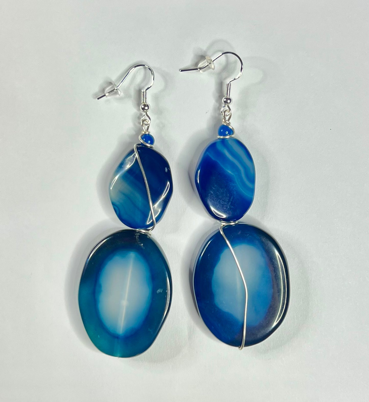 Blue Lace Agate Earrings 💙🩵
